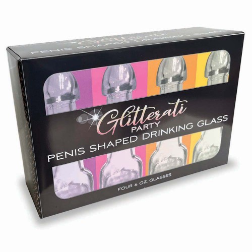 Vasos de Fiesta en Forma de Pene 4-Pack Glitterati - Accesorio Divertido para Despedidas de Soltera