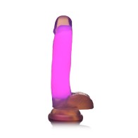 Dildo que Brilla en la Oscuridad de 7 in. Rosa con Bolas