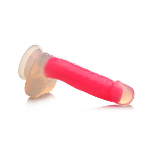 Dildo que Brilla en la Oscuridad de 7 in. Rosa con Bolas