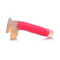 Dildo que Brilla en la Oscuridad de 7 in. Rosa con Bolas