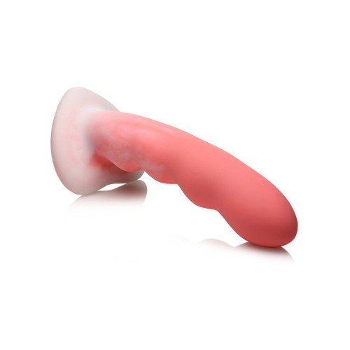 Dildo de Silicona Ondulado de 8 Pulgadas Rosa/Blanco