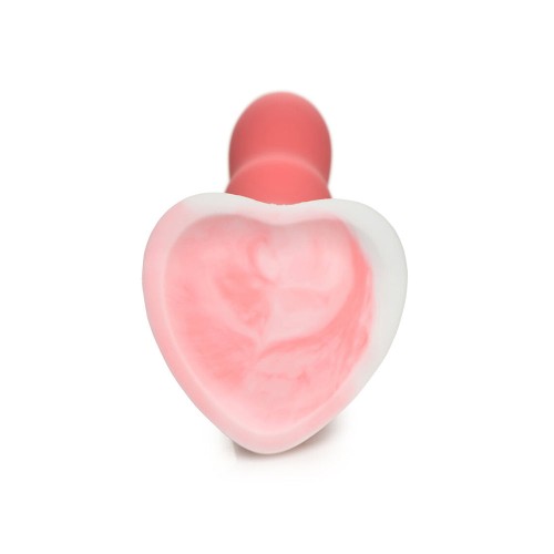 Dildo de Silicona Ondulado de 8 Pulgadas Rosa/Blanco