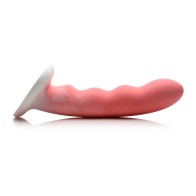 Dildo de Silicona Ondulado de 8 Pulgadas Rosa/Blanco