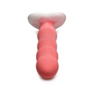 Dildo de Silicona Ondulado de 8 Pulgadas Rosa/Blanco