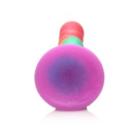 Simply Sweet Ribbed Silicone Dildo Rainbow