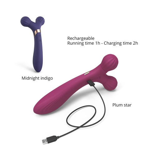 Fireball Masajeador y Vibrador de Silicona Recargable de Doble Uso