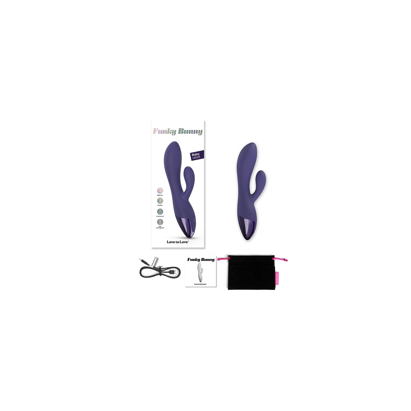 Vibrador Funky Bunny Baby Rabbit Medianoche Índigo