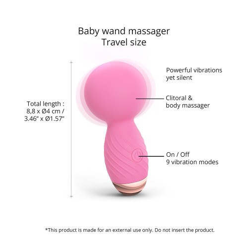 Love to Love Itsy Bitsy Mini Vibrador Wand Recargable - Rosa Pasión