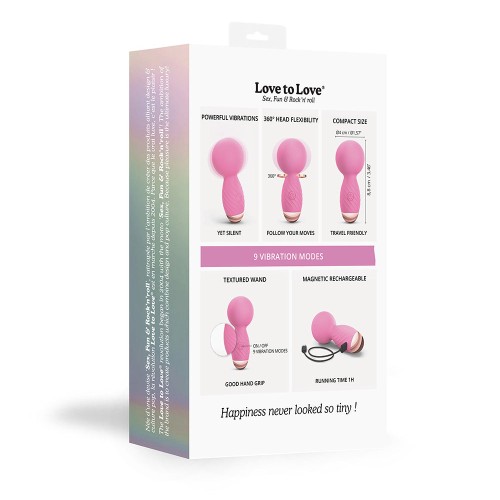 Love to Love Itsy Bitsy Rechargeable Mini Wand Vibrator - Pink Passion