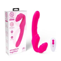 Pink Strapless Vibrator with Remote Control