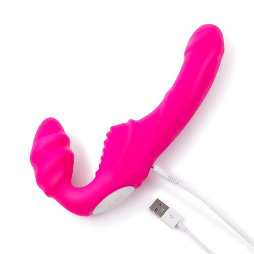 Pink Strapless Vibrator with Remote Control