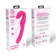 Pink Strapless Vibrator with Remote Control