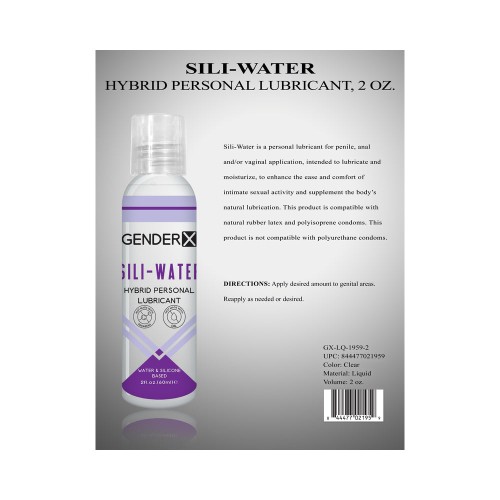 Lubricante Personal Híbrido Sili-Water 2 oz - Gender X