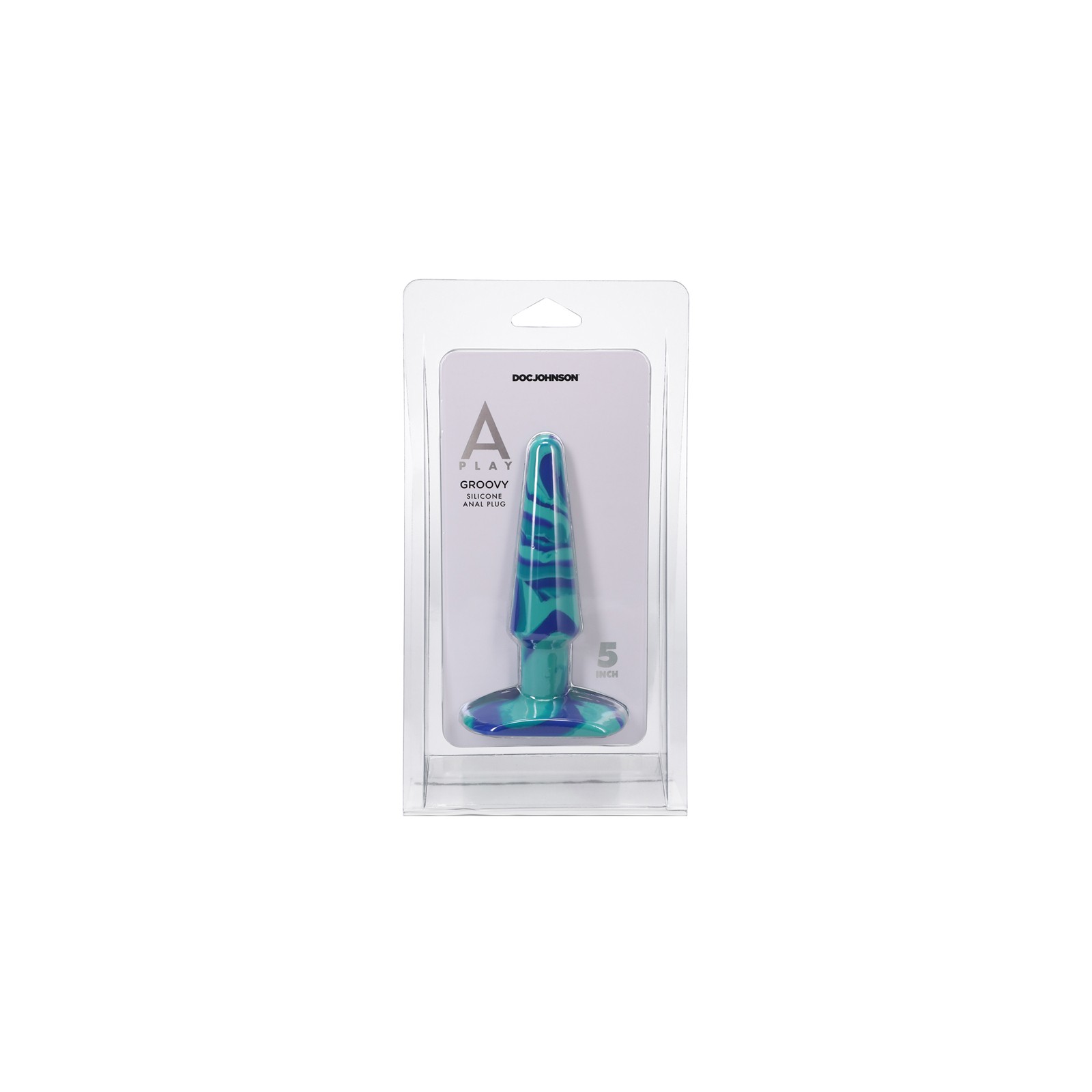 A-Play Groovy Silicone Anal Plug 5 in. Blue