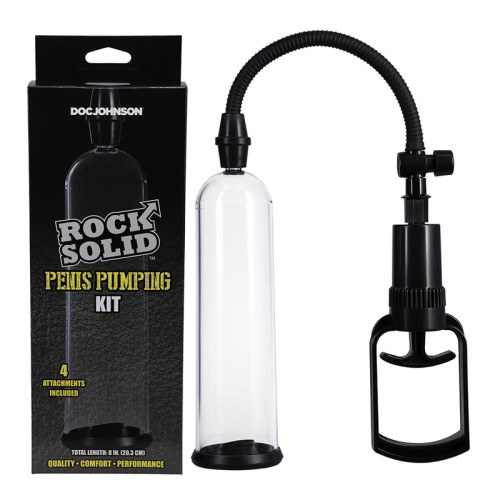 Kit de Bombas para Pene Rock Solid con 4 Accesorios