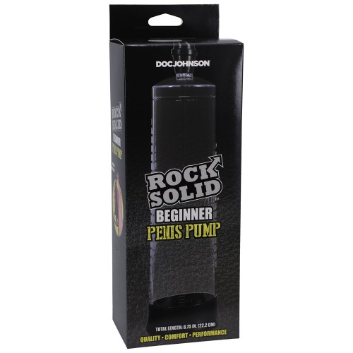 Bomba para Pene para Principiantes Rock Solid Negro/Transparente