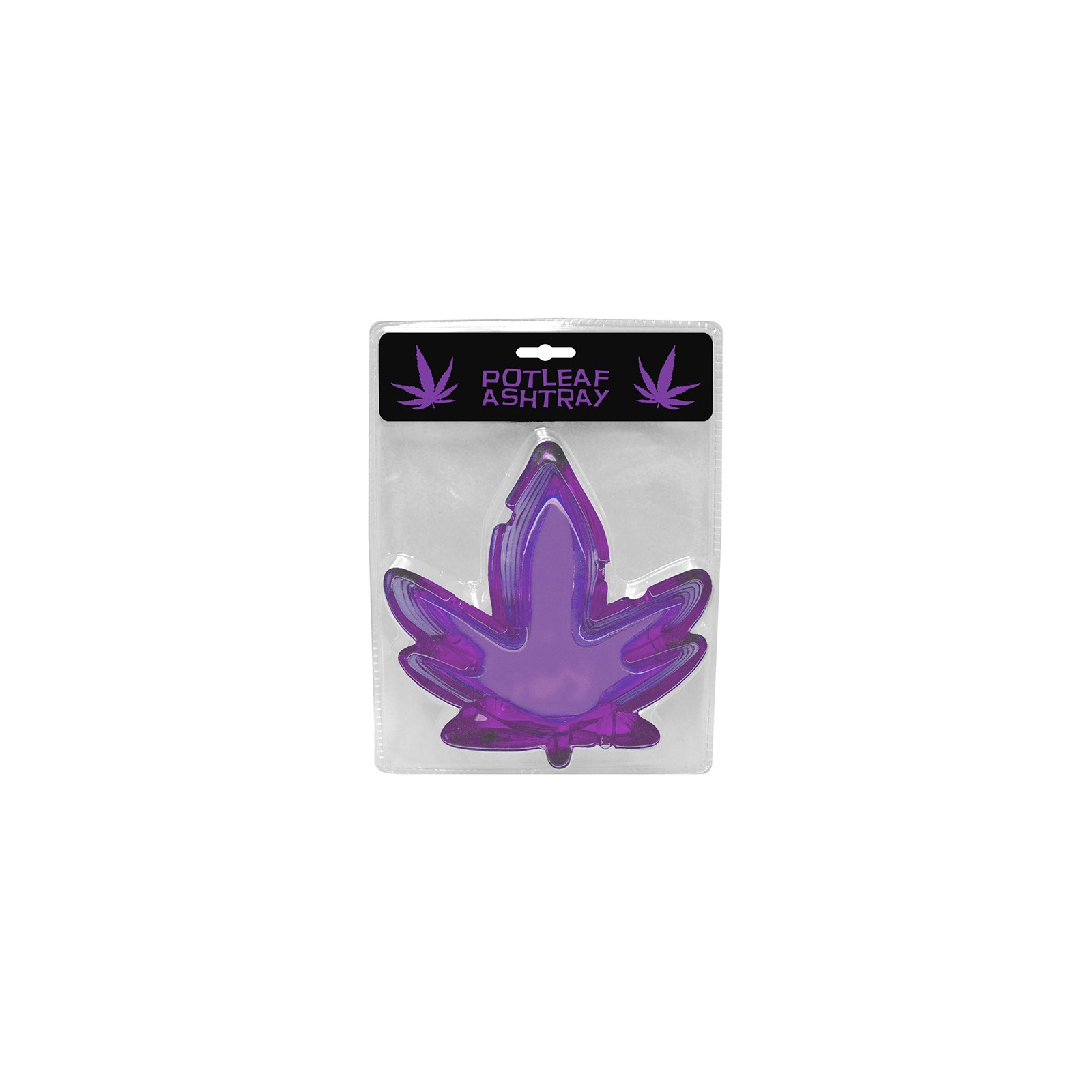 Pot Leaf Decorative Glass Ashtray Purple