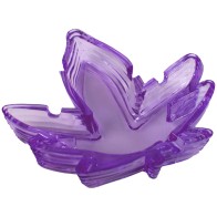 Pot Leaf Decorative Glass Ashtray Purple