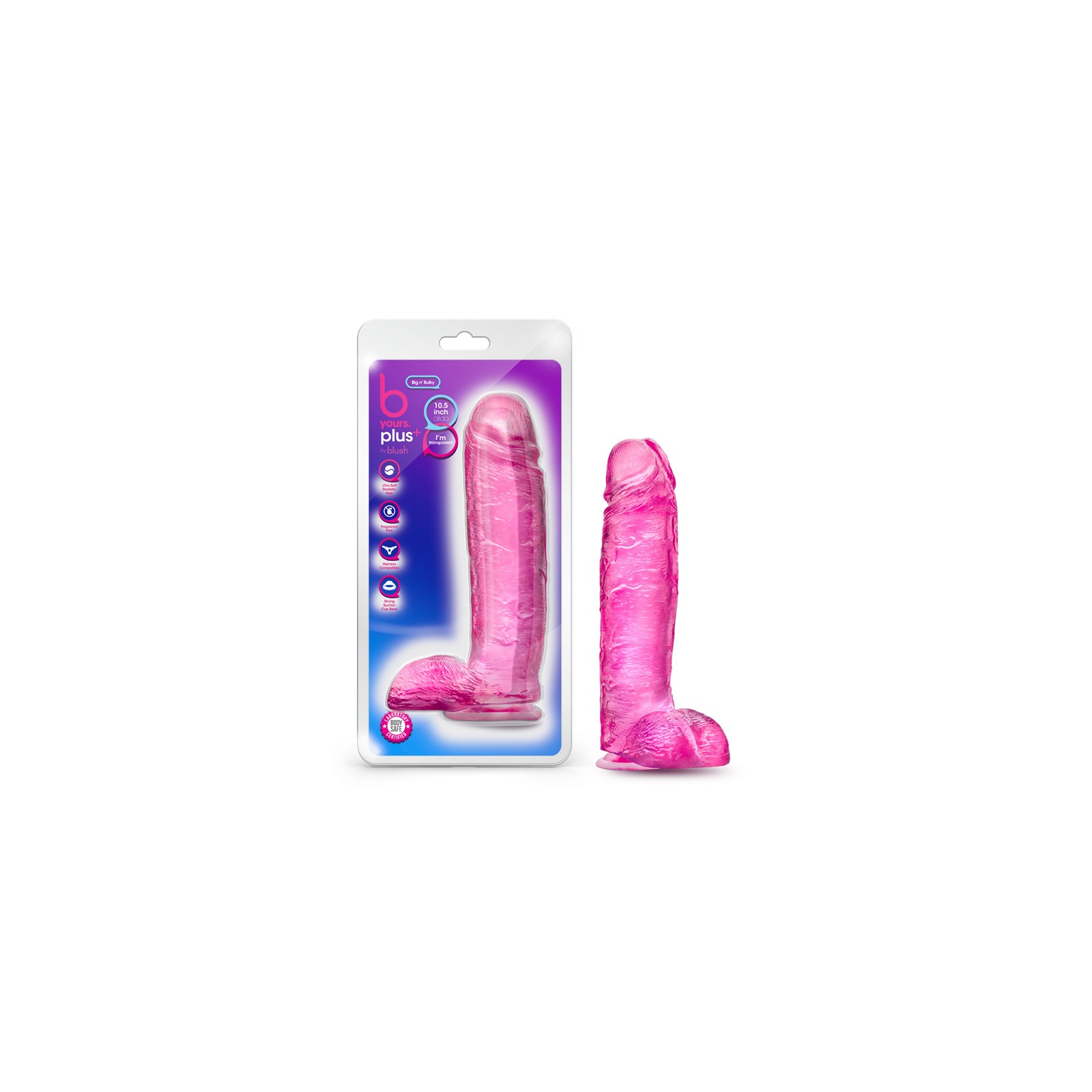 B Yours Plus Big n' Bulky 10.5 in. Dildo Pink