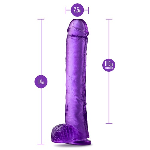 B Yours Plus Hefty n' Hung 14-inch Dildo Purple