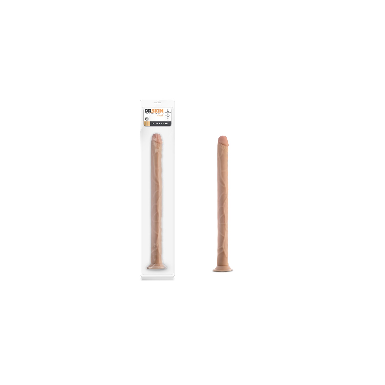 Dildo Dr. Skin de 19 Pulgadas - Realista Beige