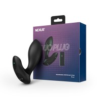 Plug Anal Vibrante de Silicona Recargable con Control Remoto Nexus Duo Negro