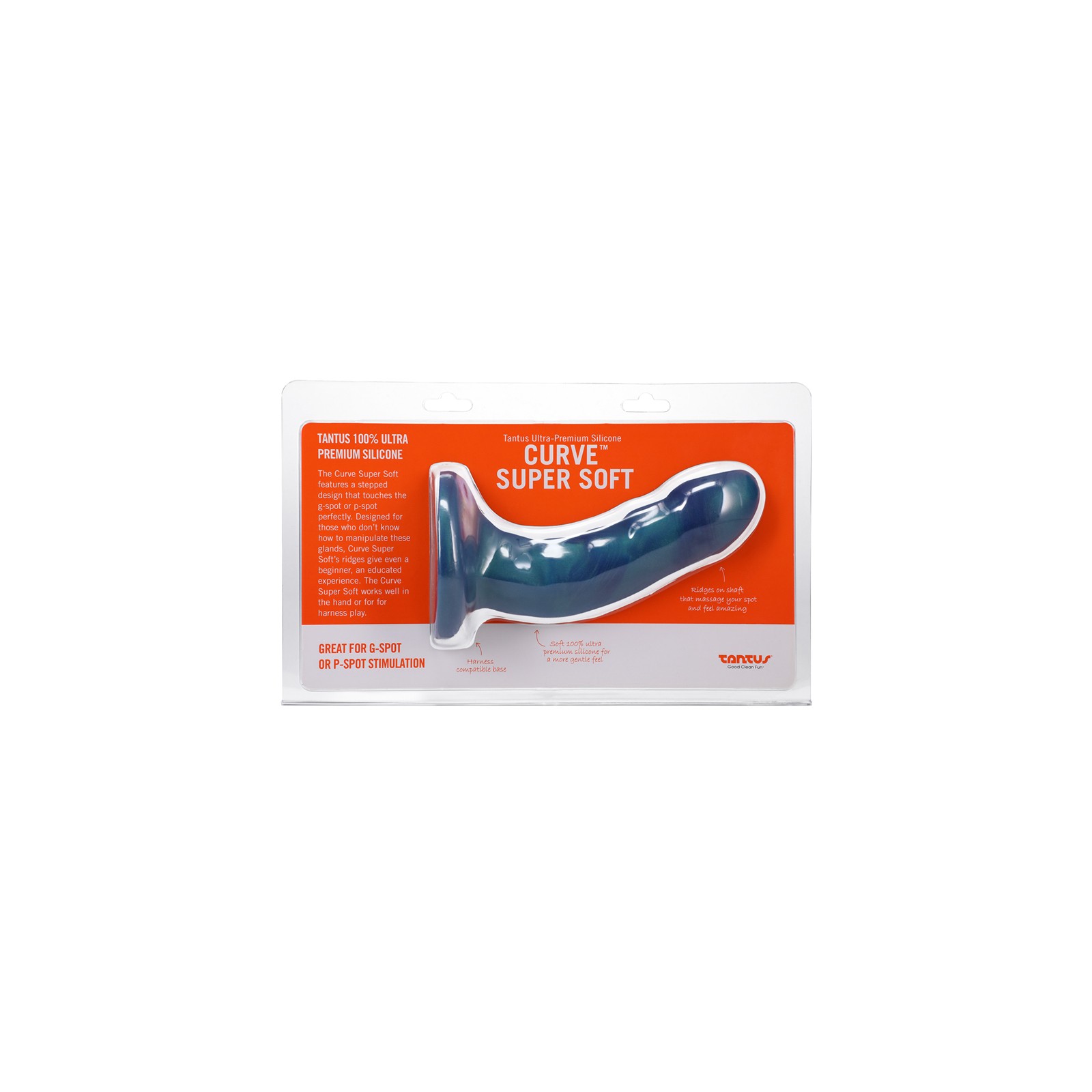 Tantus Curve Dildo Suave Malachita de 6.5 in. para Estimulación del Punto G y P