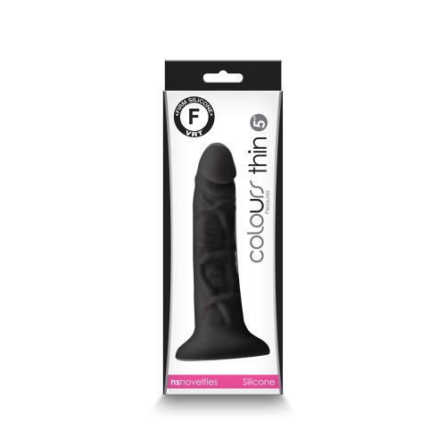 Colours Pleasures Thin 5 in. Dildo Black