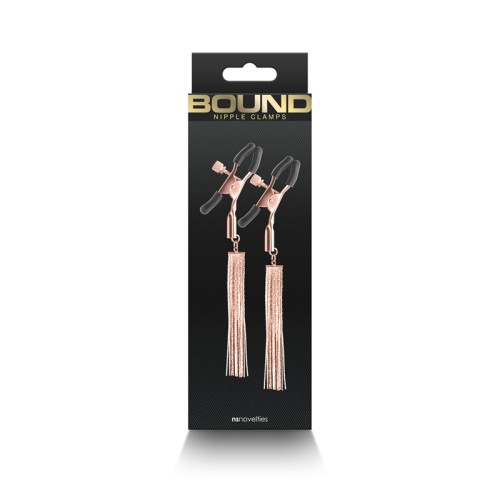 Bound Nipple Clamps Rose Gold for Sensual Pleasure