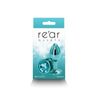 Small Teal Rear Assets Metal Anal Plug