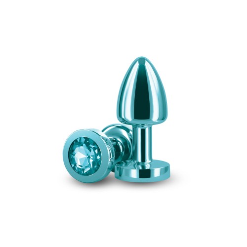 Petite Metal Anal Plug Teal Rear Assets