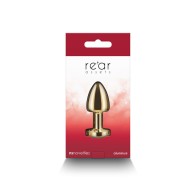 Petite Metal Anal Plug Gold/Red