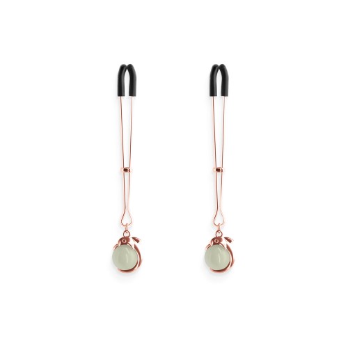 Bound Rose Gold Nipple Clamps for Sensual Play