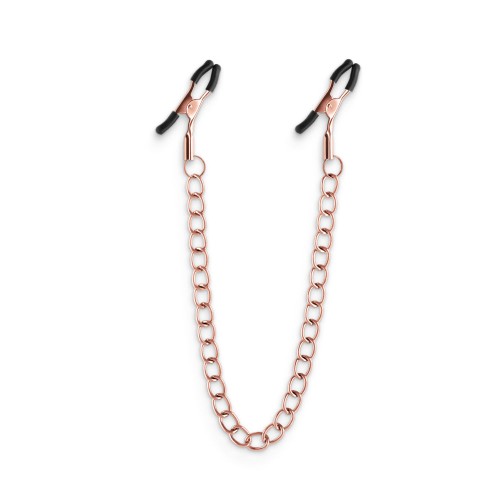 Bound Rose Gold Nipple Clamps - Sensation Enhancement