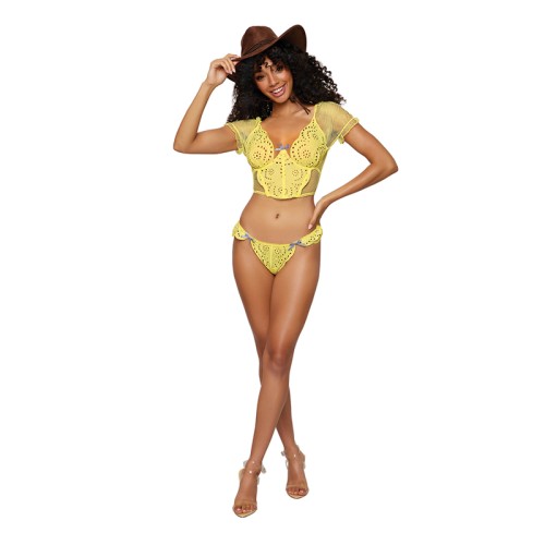 Conjunto Bustier de Encaje Dreamgirl Citrus L