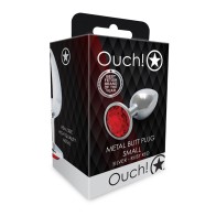 Plug Anal con Joyas Ouch Pequeño Plata Rojo Rubí