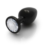 Butt Plug Grande con Diamante en Gunmetal