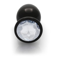 Butt Plug Grande con Diamante en Gunmetal