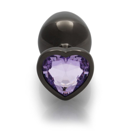 Plug Anal Corazón Gem Ouch! Mediano Gunmetal/Amatista