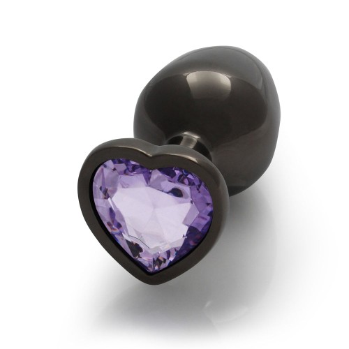 Plug Anal Corazón Gem Ouch! Mediano Gunmetal/Amatista