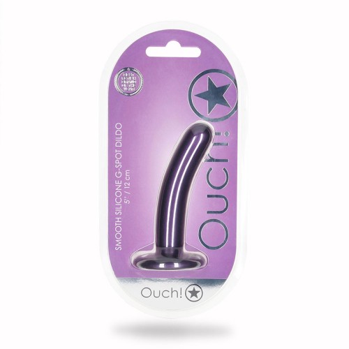 Dildo G-Spot de Silicona Suave 5 in. Ouch! Morado Metálico