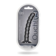 Dildo de Silicona Beaded de 6.5 in. para el Punto G - Gunmetal