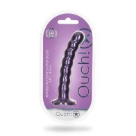 Ouch! Beaded Silicone 6.5in G-Spot Dildo Purple