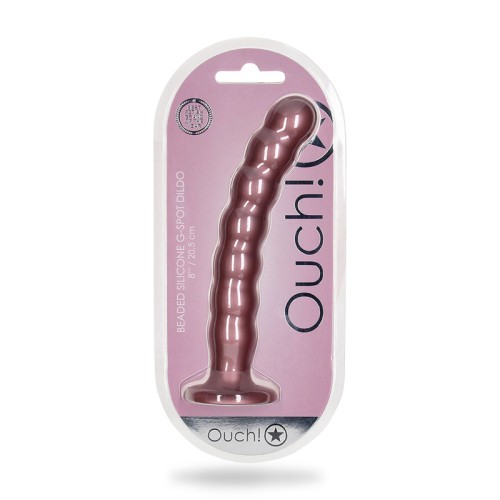 Shots Ouch! Beaded Silicone G-Spot Dildo Rose Gold