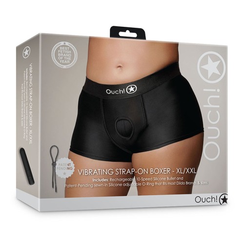 Ouch! Vibrating Strap-on Boxer Black