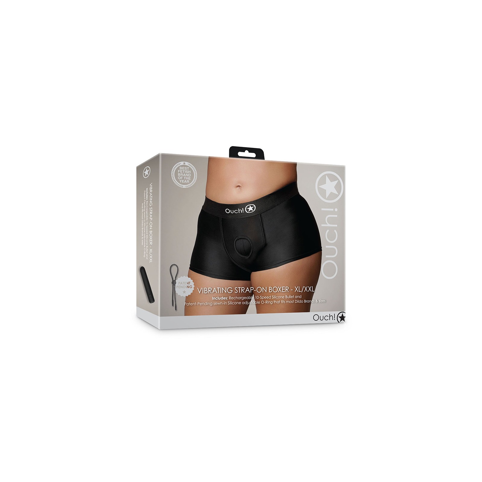 Boxer Strap-on Vibrante Ouch! Negro