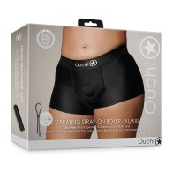 Boxer Strap-on Vibrante Ouch! Negro