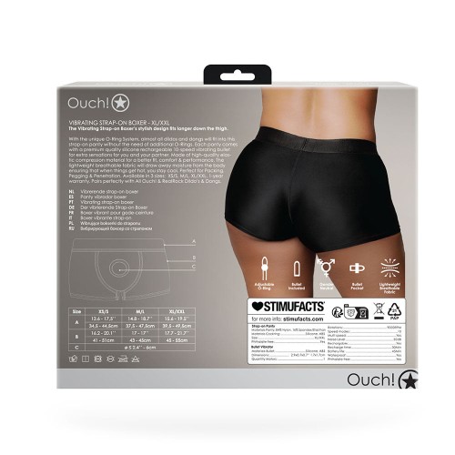 Boxer Strap-on Vibrante Ouch! Negro