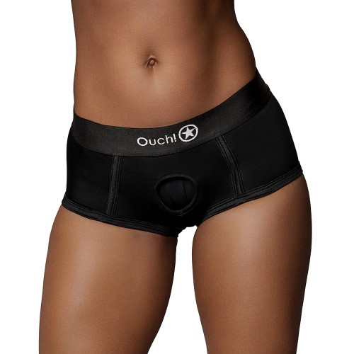 Ouch! Braguita Vibrante con Strap-On Negra - Talla M/L