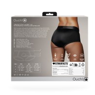 Ouch! Braguita Vibrante con Strap-On Negra - Talla M/L